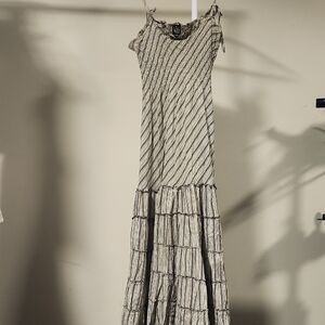 Ark & Co Black and White Textured Maxi Dress